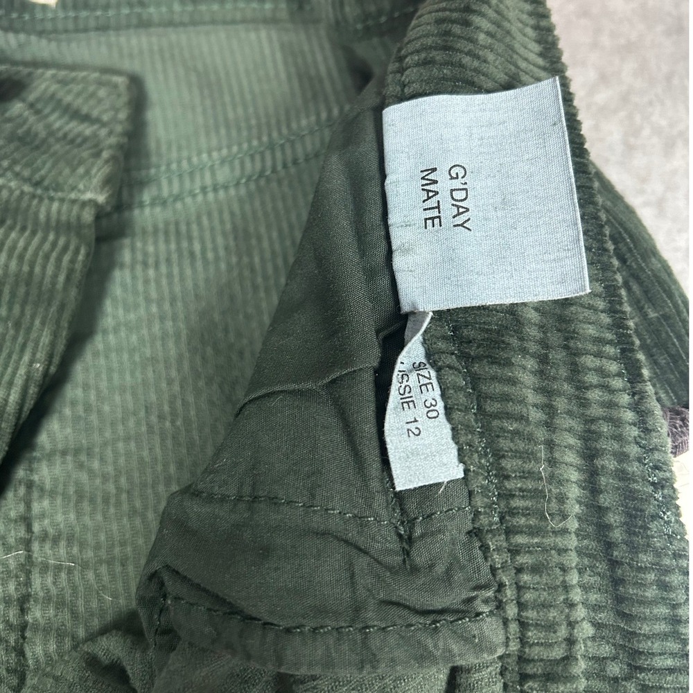 Rollas Corduroy Flare Pants Womens 30 Green High Rise Bell Bottom NWT - Picture 4 of 9